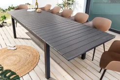 Ausziehbarer Gartentisch DESIGNO 200-250-300cm grau Aluminium In- und Outdoor Esstisch