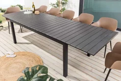 Ausziehbarer Gartentisch DESIGNO 200-250-300cm grau Aluminium In- und Outdoor Esstisch