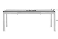 Ausziehbarer Gartentisch DESIGNO 200-250-300cm grau Aluminium In- und Outdoor Esstisch