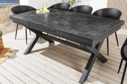 Ausziehbarer In- und Outdoor Esstisch EMPIRE 180-240cm anthrazit Keramik Gartentisch