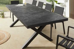Ausziehbarer Outdoor Esstisch EMPIRE 200-250cm anthrazit Keramik Gartentisch