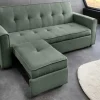 Ausziehbares Schlafsofa SMART 180cm grün Cord 2-Sitzer Couch mit Nosagfederung