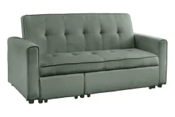 Ausziehbares Schlafsofa SMART 180cm grün Cord 2-Sitzer Couch mit Nosagfederung
