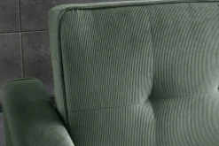 Ausziehbares Schlafsofa SMART 180cm grün Cord 2-Sitzer Couch mit Nosagfederung