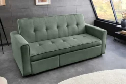 Ausziehbares Schlafsofa SMART 180cm grün Cord 2-Sitzer Couch mit Nosagfederung