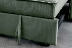 Ausziehbares Schlafsofa SMART 180cm grün Cord 2-Sitzer Couch mit Nosagfederung