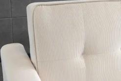 Ausziehbares Schlafsofa SMART 180cm beige Cord 2-Sitzer Couch mit Nosagfederung