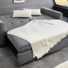 Ausziehbares Schlafsofa SMART 180cm grau Cord 2-Sitzer Couch mit Nosagfederung