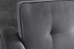 Ausziehbares Schlafsofa SMART 180cm grau Cord 2-Sitzer Couch mit Nosagfederung