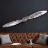 Authentische Wanddekoration SCREW II 110cm silber Flugzeug Propeller