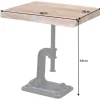 Authentischer Beistelltisch FACTORY 50cm Akazie Massivholz Baumkante Industrial Design