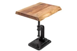 Authentischer Beistelltisch FACTORY 50cm Akazie Massivholz Baumkante Industrial Design