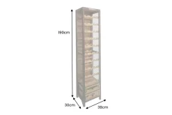 Authentisches Weinregal BODEGA 190cm natur Pinienholz Flaschenregal Schubladen