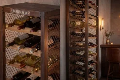 Authentisches Weinregal BODEGA 190cm natur Pinienholz Flaschenregal Schubladen