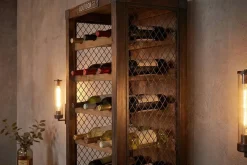 Authentisches Weinregal BODEGA 190cm natur Pinienholz Flaschenregal Schubladen