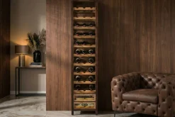 Authentisches Weinregal BODEGA 190cm natur Pinienholz Flaschenregal Schubladen