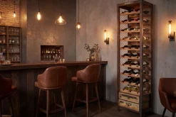 Authentisches Weinregal BODEGA 190cm natur Pinienholz Flaschenregal Schubladen