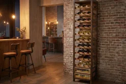 Authentisches Weinregal BODEGA 190cm natur Pinienholz Flaschenregal Schubladen