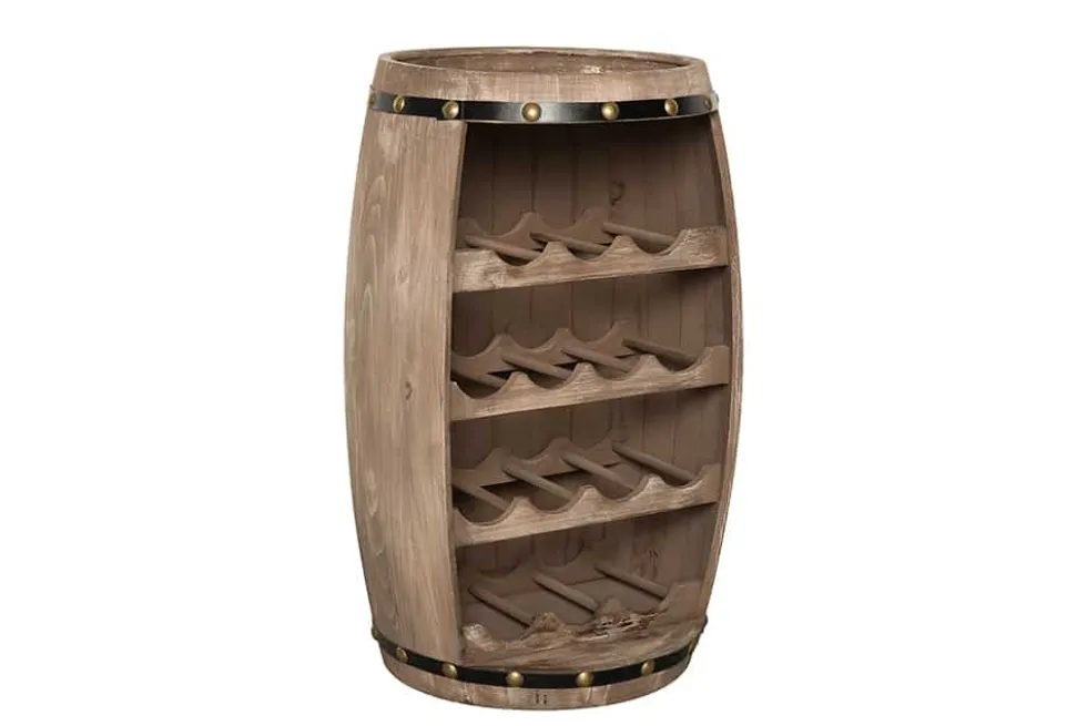 Authentisches Weinregal BODEGA 65cm natur Pinie Weinfass Shabby Chic