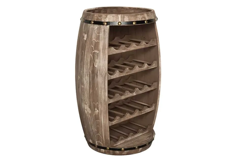 Authentisches Weinregal BODEGA 80cm natur Pinie Weinfass Shabby Chic
