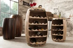 Authentisches Weinregal BODEGA 80cm natur Pinie Weinfass Shabby Chic