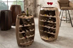 Authentisches Weinregal BODEGA 80cm natur Pinie Weinfass Shabby Chic
