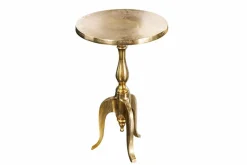 Barock Beistelltisch SAVOY 55cm gold Metall Dreibein rund Vintage