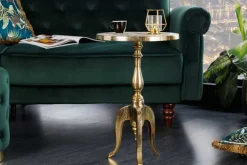 Barock Beistelltisch SAVOY 55cm gold Metall Dreibein rund Vintage