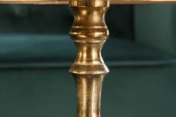Barock Beistelltisch SAVOY 55cm gold Metall Dreibein rund Vintage