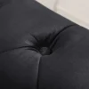 Barock Sofa CHESTERFIELD 205cm schwarz Samt Federkern Knopfheftung 3-Sitzer Couch