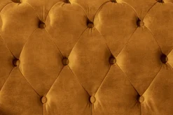 Barock Sofa CHESTERFIELD 205cm senfgelb Samt Federkern Knopfheftung 3-Sitzer Couch