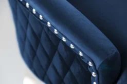Barock Stuhl CASTLE DELUXE royalblau Samt Löwenkopf Chesterfield Design Esszimmerstuhl Nieten