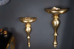 Barock Wandkonsole SCALA 80cm gold Metall Wandregal handmade Wanddekoration