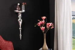 Barocke Wandkonsole SCALA 60cm silber Aluminium Wandregal
