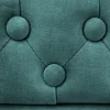 Barocker Sessel CHESTERFIELD petrol Samt Federkern goldene Nieten mit Knopfheftung