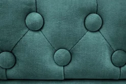 Barocker Sessel CHESTERFIELD petrol Samt Federkern goldene Nieten mit Knopfheftung