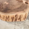 Baumstamm Couchtisch GOA 60cm natur Akazie Massivholz rund mit Rollen Unikat