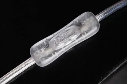 Befüllbare Tischlampe CLASSICO 75cm weiß transparent Glas mit Leinenschirm