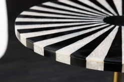 Beistelltisch HARMONY NATURE 55cm schwarz weiß Mosaik rund Kunsthandwerk