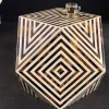Beistelltisch HARMONY NATURE 60cm braun weiß Mosaik Kunsthandwerk