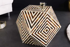 Beistelltisch HARMONY NATURE 60cm braun weiß Mosaik Kunsthandwerk