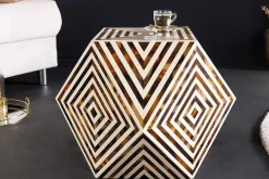Beistelltisch HARMONY NATURE 60cm braun weiß Mosaik Kunsthandwerk