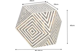 Beistelltisch HARMONY NATURE 60cm braun weiß Mosaik Kunsthandwerk