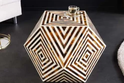 Beistelltisch HARMONY NATURE 60cm braun weiß Mosaik Kunsthandwerk