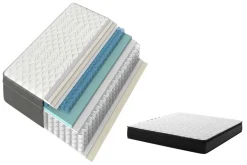 Bequeme Matratze mit Topper CLOUD FLEX 180x200cm dunkelgrau Tonnentaschenfederkern 9-Zonen