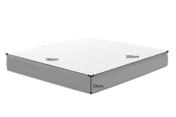 Bequeme Matratze mit Topper CLOUD FLEX 160x200cm dunkelgrau Tonnentaschenfederkern 9-Zonen
