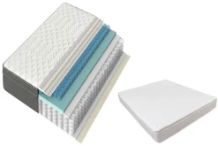 Bequeme Matratze mit Topper CLOUD FLEX 180x200cm greige Tonnentaschenfederkern 9-Zonen