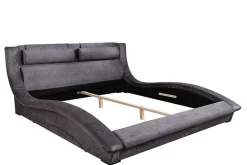 Bett SWING 180x200cm grau Vogue Seiden Samtstoff