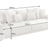 Big Sofa ELEGANCIA 285cm champagner beige Vogue Velours Samt inkl. Kissen Federkern