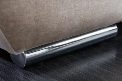 Big Sofa ELEGANCIA 285cm champagner beige Vogue Velours Samt inkl. Kissen Federkern